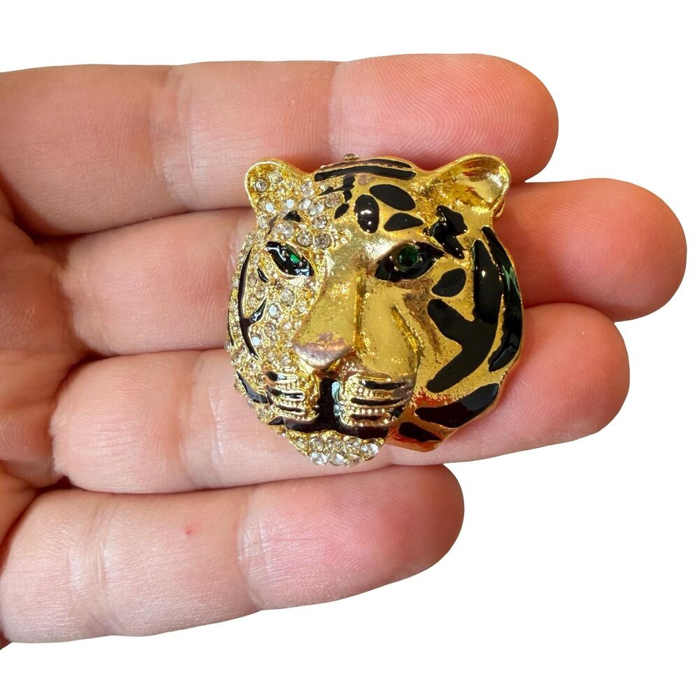 Vintage Jewelry Tiger Brooch Tiger Pin Cat Jewelry